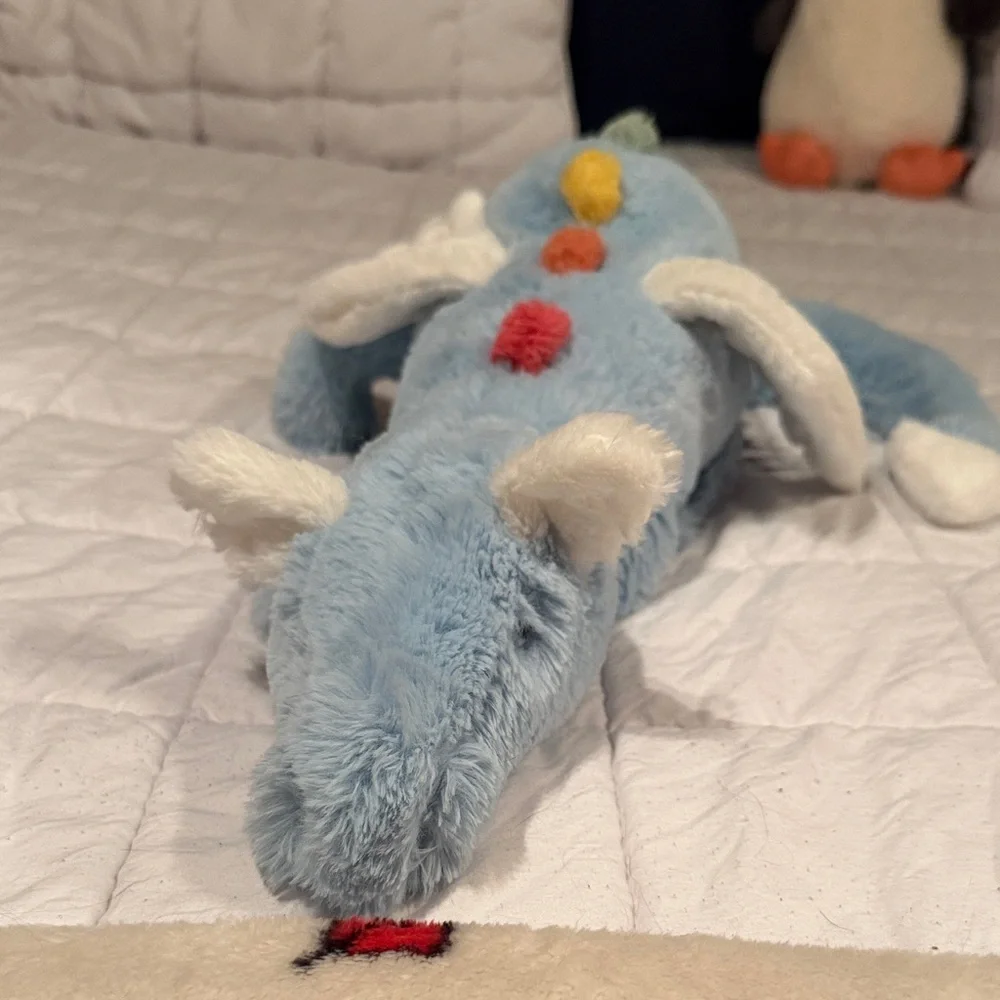 Jellycat Blue Dragon Plush with Colorful Spots - Picture 4 of 4